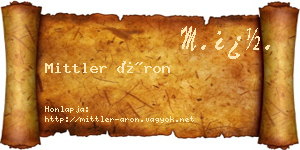 Mittler Áron névjegykártya